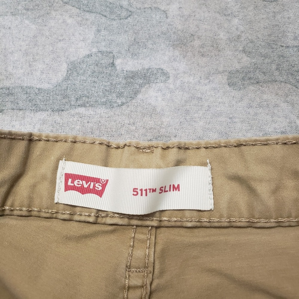 Levi's 511 Pants Youth 28x38 Tan Slim Fit Pockets - Picture 5 of 11